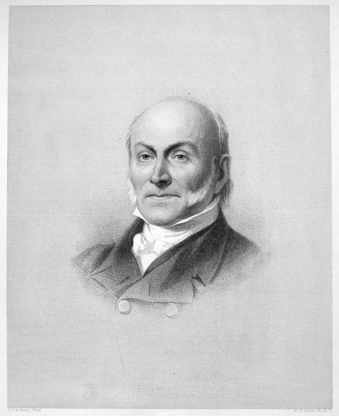 约翰·昆西·亚当斯 n(1767-1848) 美国线总统和雕刻美国 1884 年海报